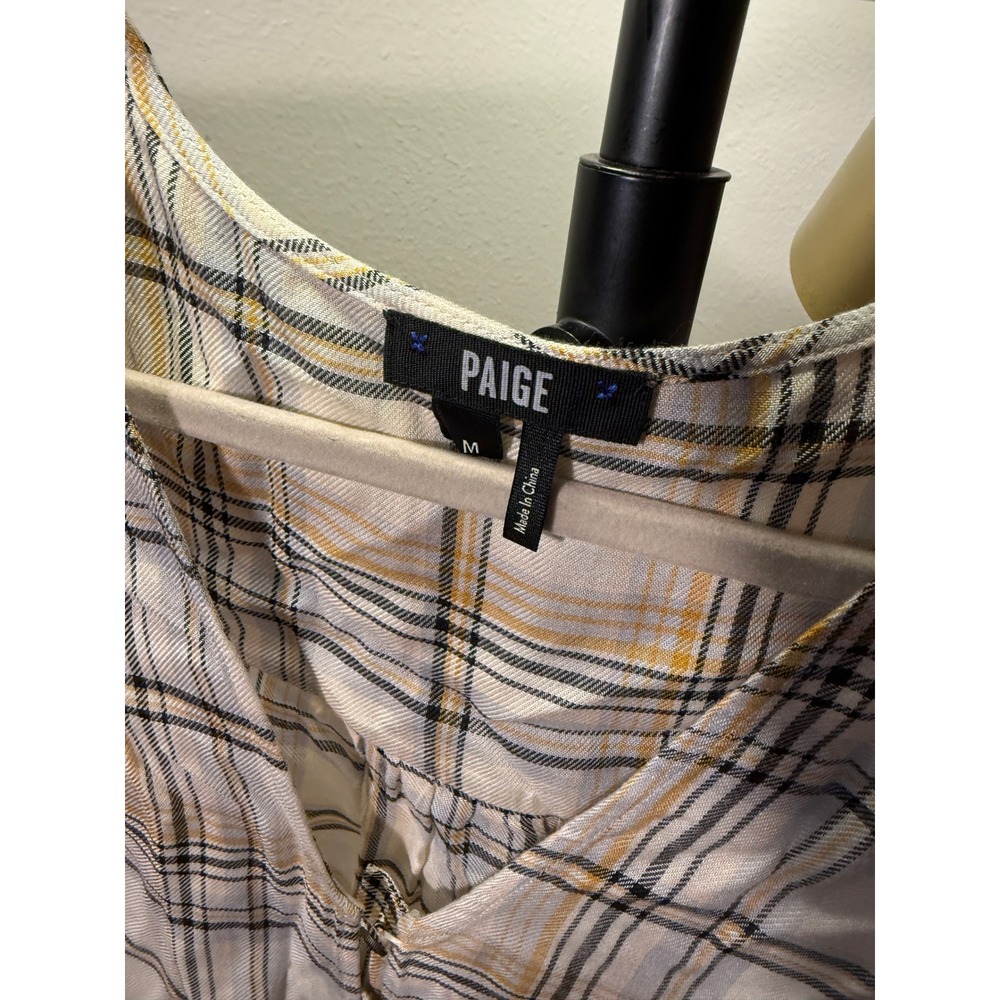 PAIGE tie front annecy MED plaid cute western concert jeans summer top blouse ec - Picture 3 of 8